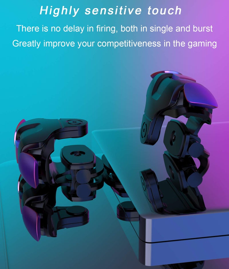 GOFOYO زناد GOFOYO CK3 للهاتف المحمول، وحدة تحكم ألعاب الهاتف المحمول، زناد ألعاب لـ PUBG/Fortnite/Call of Duty، وحدة تحكم حساسة لإطلاق النار مع عصي التحكم لتصويب وإطلاق النار لهواتف iPhone و Android (زوج واحد) - Image 3